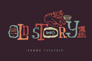 Old Story: A Unique Display Font with Funny Doodles for Crafters