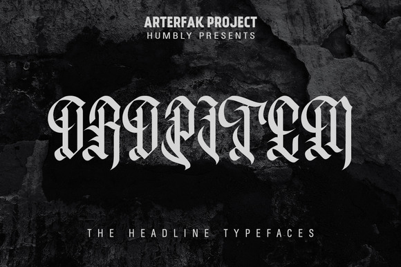 Oropitem Typeface: A Gothic Display Font for Handmade Creators